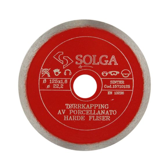 Bilde av Solga diam.blad 125x22,2 helbane tørr harde materialer