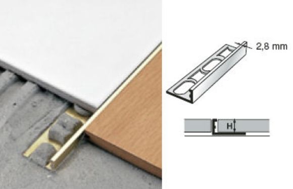 Bilde av AVSLUTNINGSLIST ZB/10 ALUMINIUM GULL POLERT 10MMX270CM, PROFILPAS