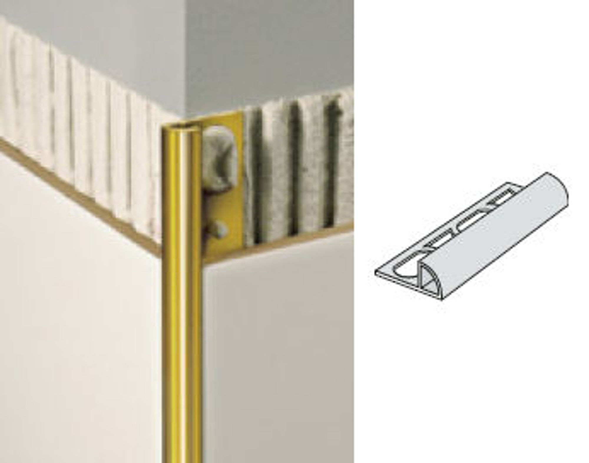Bilde av HJØRNELIST AVRUNDET RV/10 ALUMINIUM LYS GRÅ RAL 7035 10MMX270CM, PROFILPAS