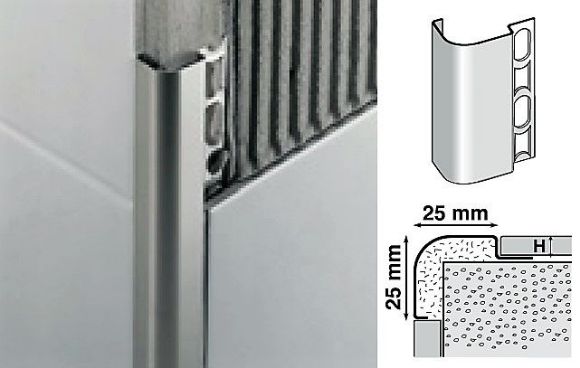 Bilde av UTVENDIG HJØRNELIST ILN/10 RUSTFRITT STÅL POLERT 10MMX270CM, PROFILPAS