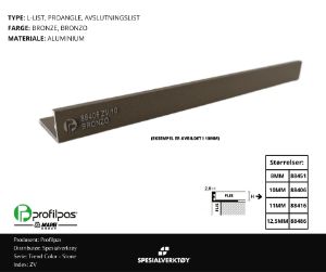 Bilde av AVSLUTNINGSLIST ZV/8 STONE ALUMINIUM BRONZE 8MMX270CM